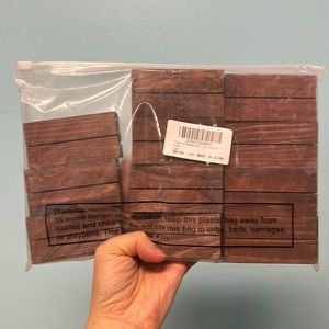 11 dark wooden table card holders